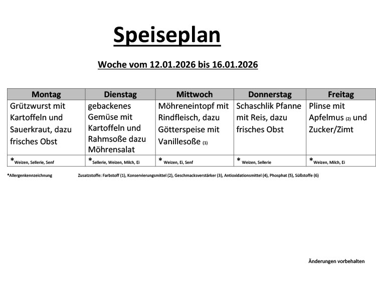 Speiseplan 12 8