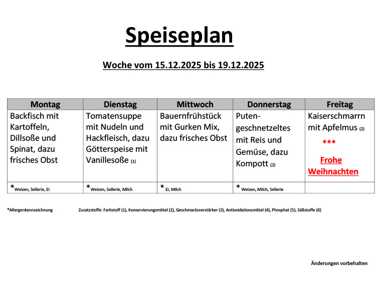 Speiseplan 22 7
