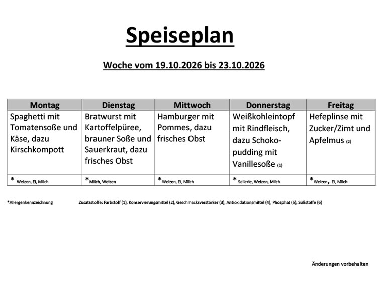 Speiseplan 22 7