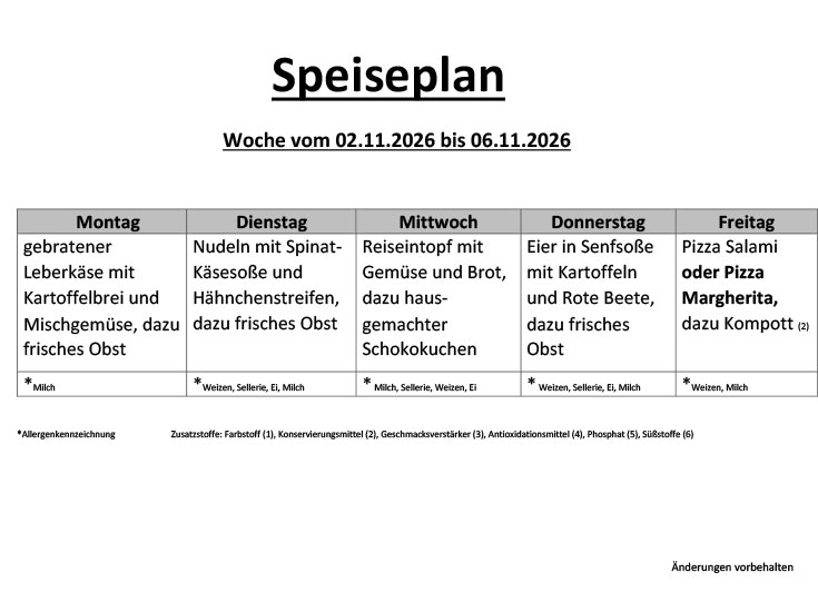 Speiseplan 5 8