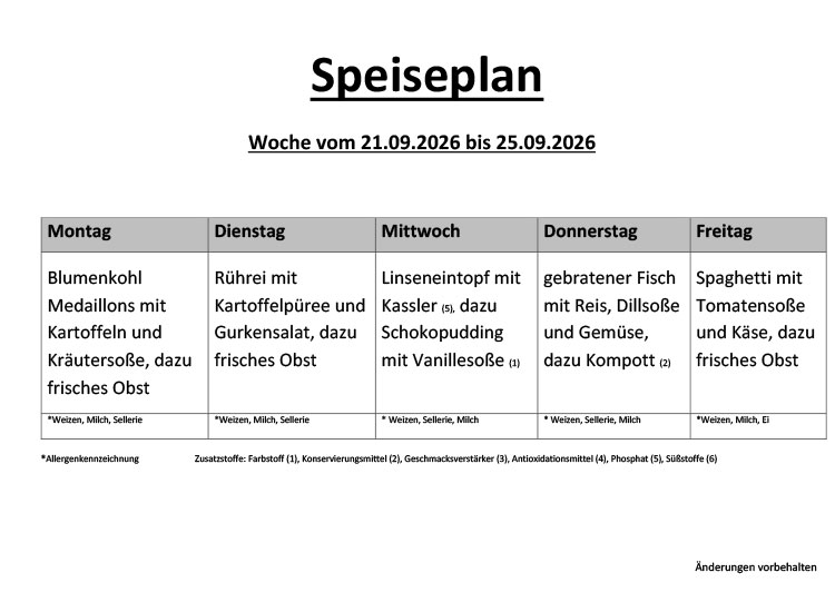 Speiseplan 26 5