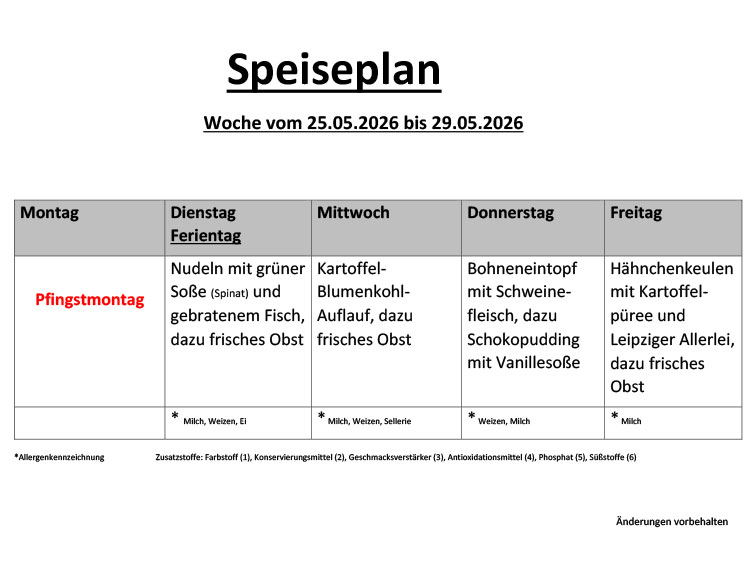Speiseplan 26 5