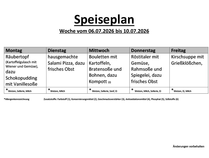 Speiseplan 31 3